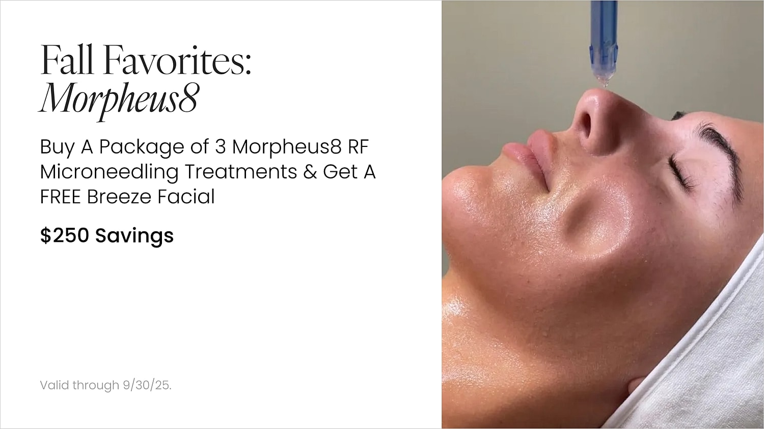 Morpheus8 treatment advertisement with savings offer