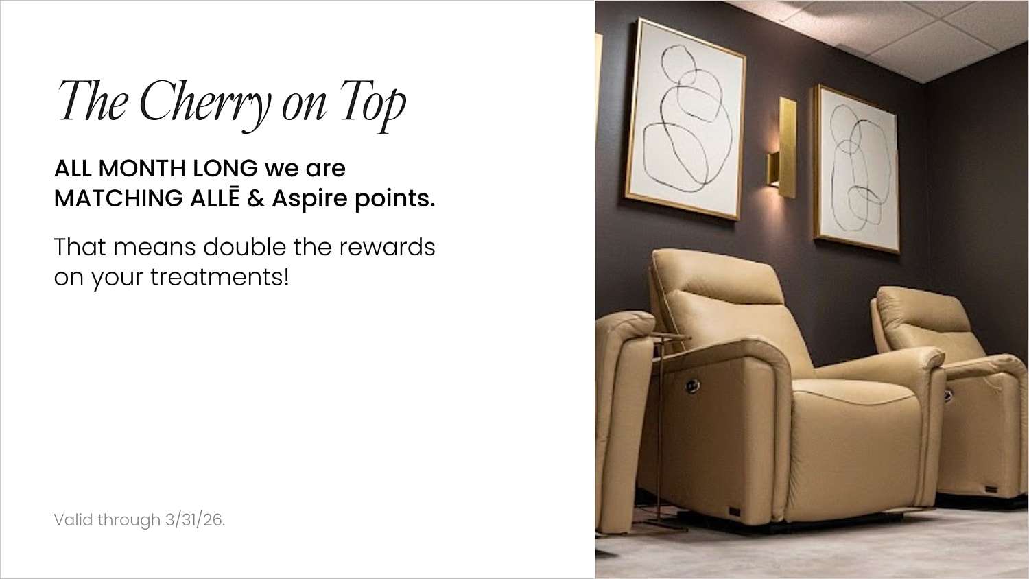 Promotional offer for matching reward points.