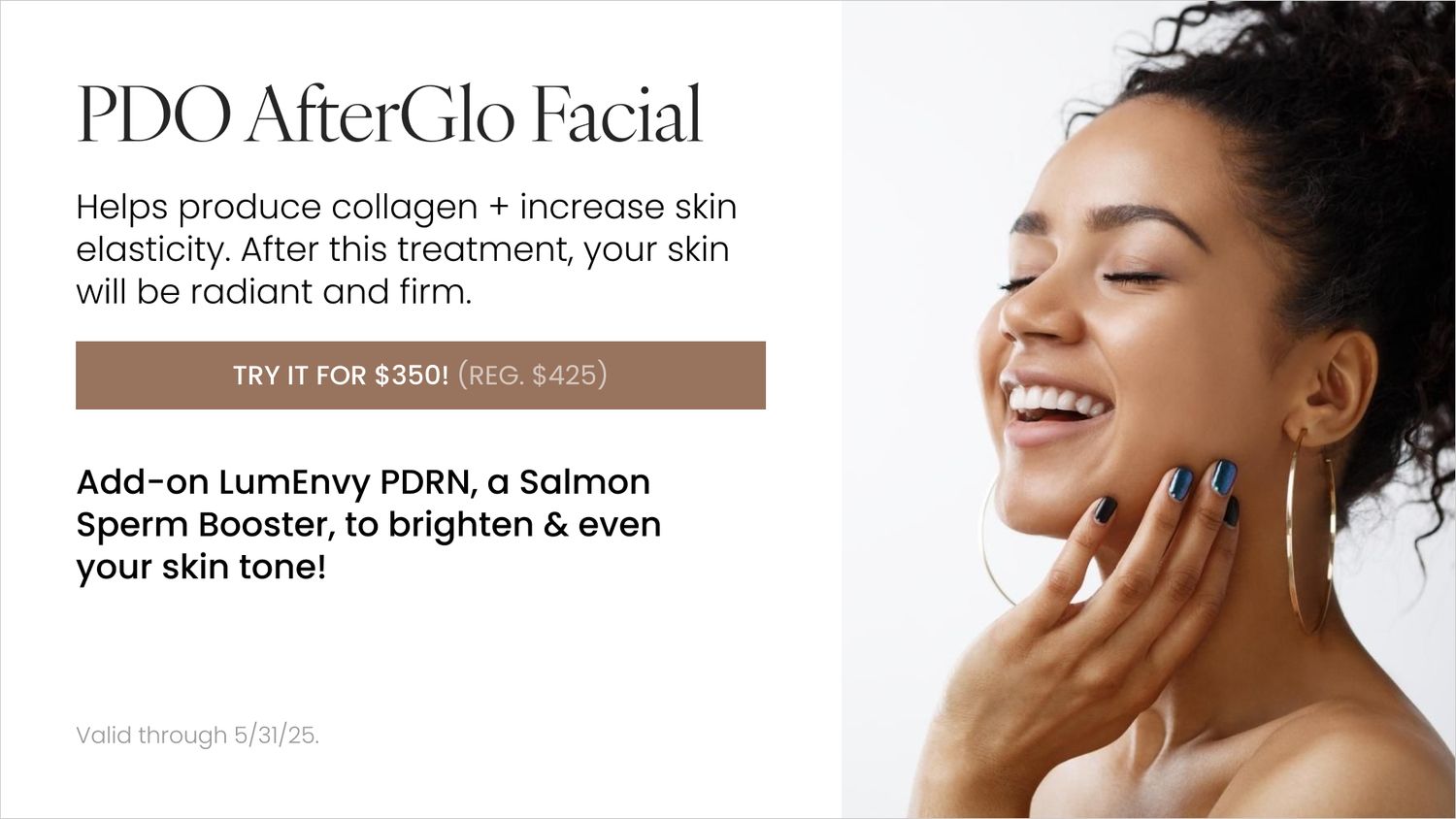 PDO AfterGlo Facial promoting radiant, firm skin.